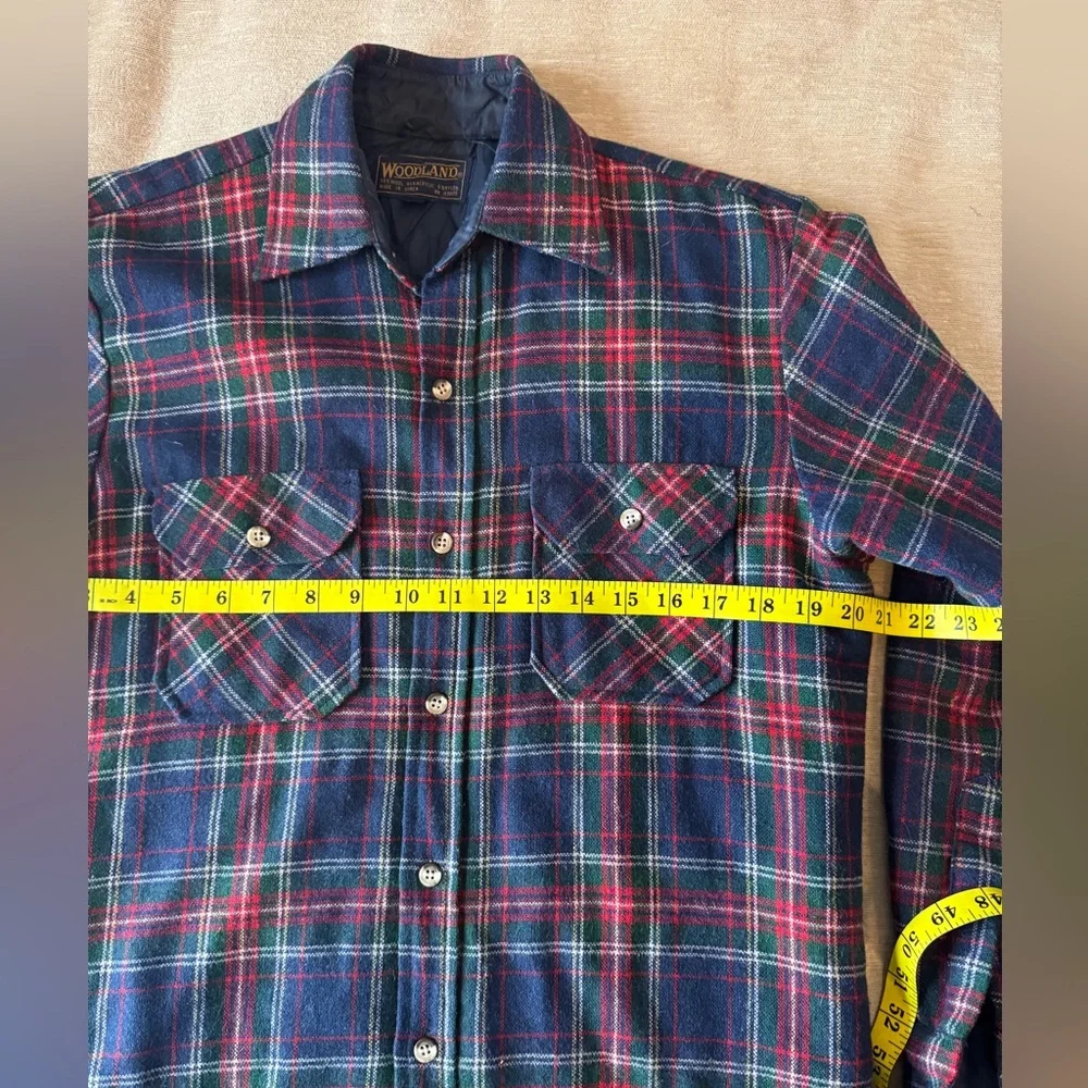 Woodland Vintage Plaid Wool Blend Quilted Shirt Jacket Men’s Small